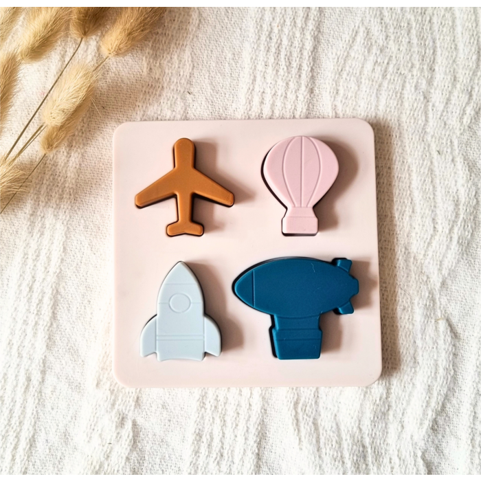 Siliconen Baby Puzzel – Vliegtuig
