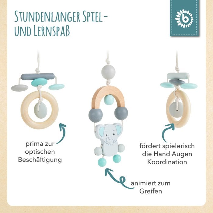 Bieco Houten Babygym – Olifant | Activiteitenspeelgoed voor Baby’s