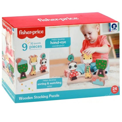 Fisher Price 3D Houten Stapelpuzzel 9 Stukjes